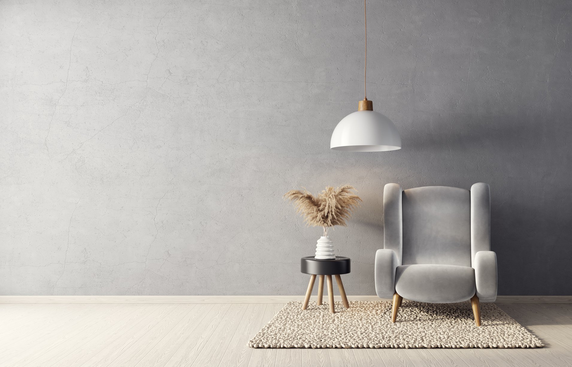 Gray Armchair in a Living Room 